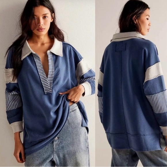 Women’s Free People We The Free Clean Prep Polo. Size Large. NWOT - Picture 4 of 15